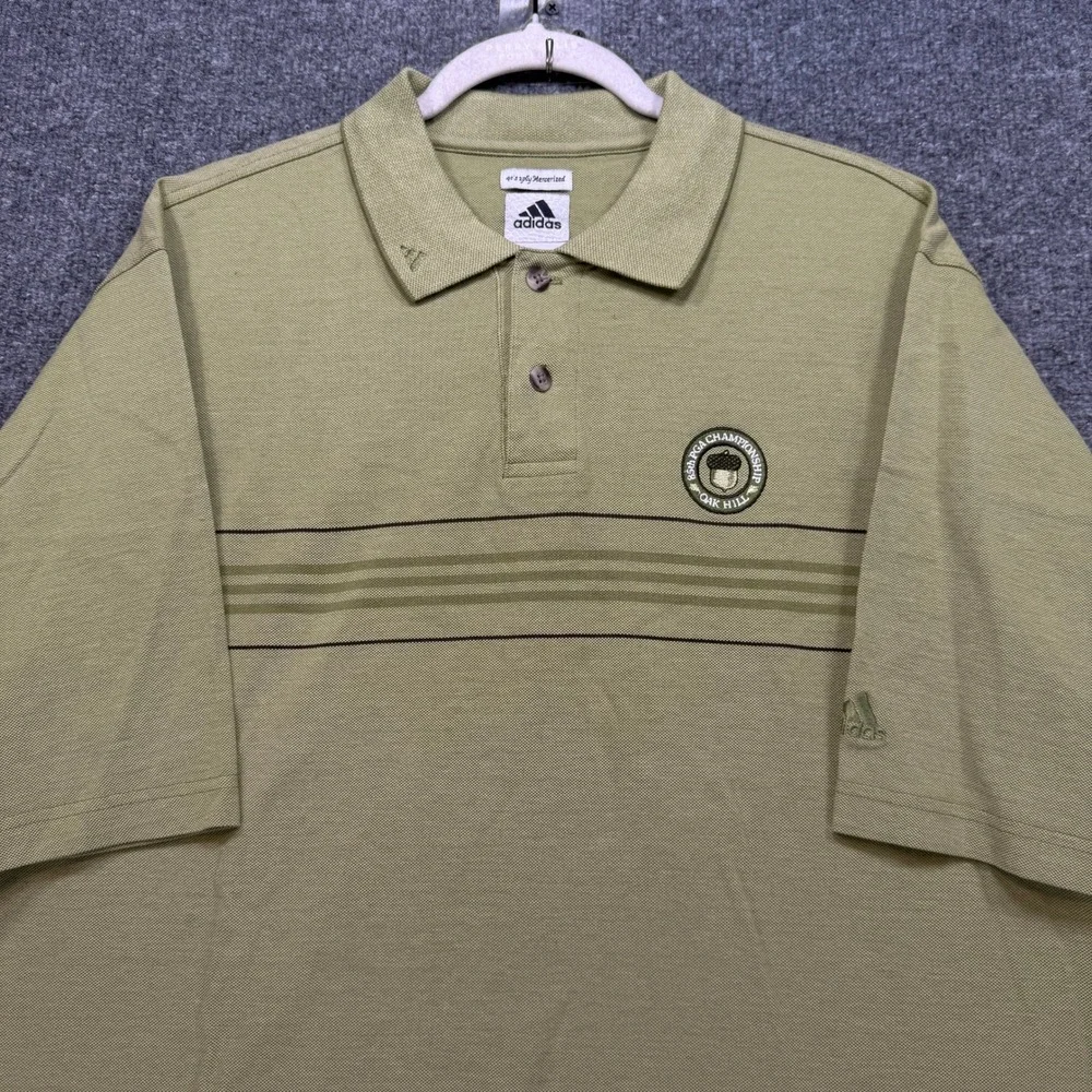 Adidas Polo Shirt Men Large Green 85th PGA Championship Oak Hill Golf‎ Sport Top